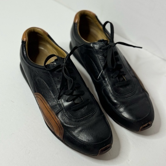 I. Travel Black Leather Two Tone Oxford Driving Walking Shoes Men's - Picture 1 of 9